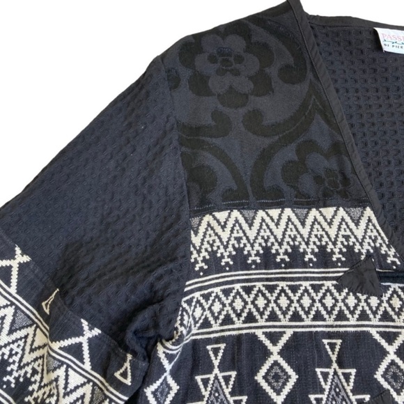 Vintage 90s Tribal Southwestern Tapestry Blazer Jacket Metal Buttons Sz M - Picture 11 of 16